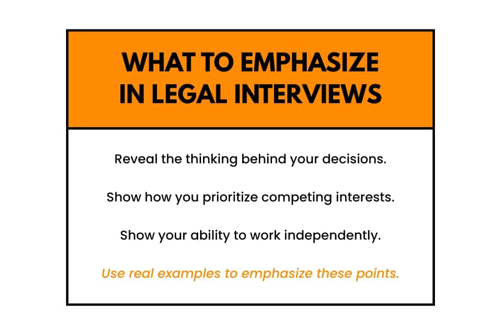 What to emphasize in legal interviews